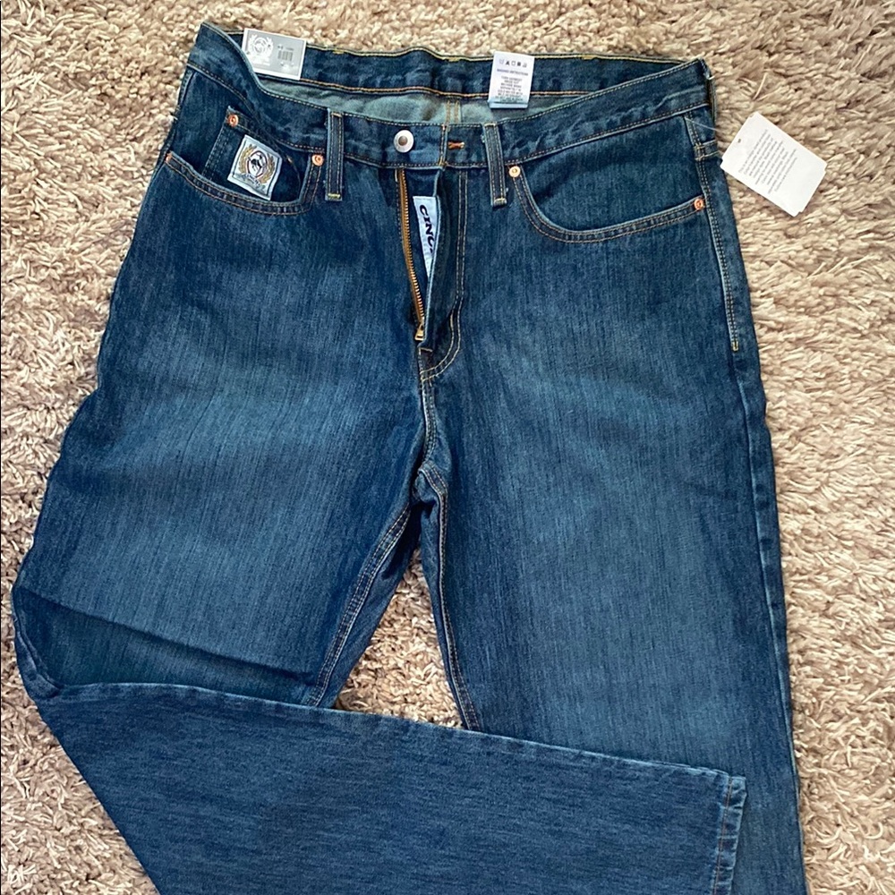 Cinch Blue Relaxed Straight Leg Jeans with Classic Indigo Wash